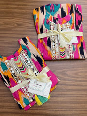 Pink Ikat Girls Kurta Set