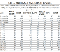 Pink Ikat Seashells Girls Kurta Set