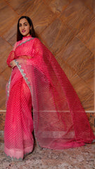 organza saree with blouse
