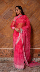pink festive saree