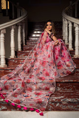 Floral organza saree