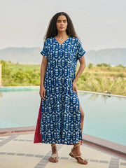 flowy indigo kaftan