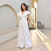 Poplin White Tulip Whisper Jumpsuit