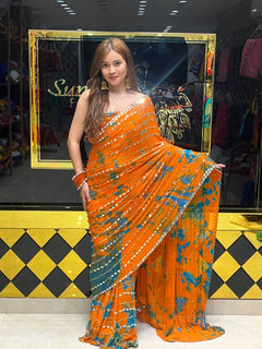 Premium Handwork Pure Chiffon Saree