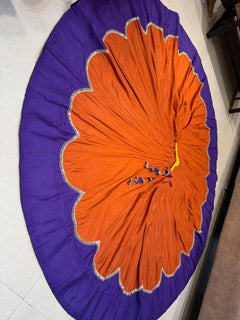 Flared Navratri Lehenga Skirt with Scallop Border