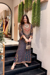 Vanya Printed Long Kaftan Plazo Set