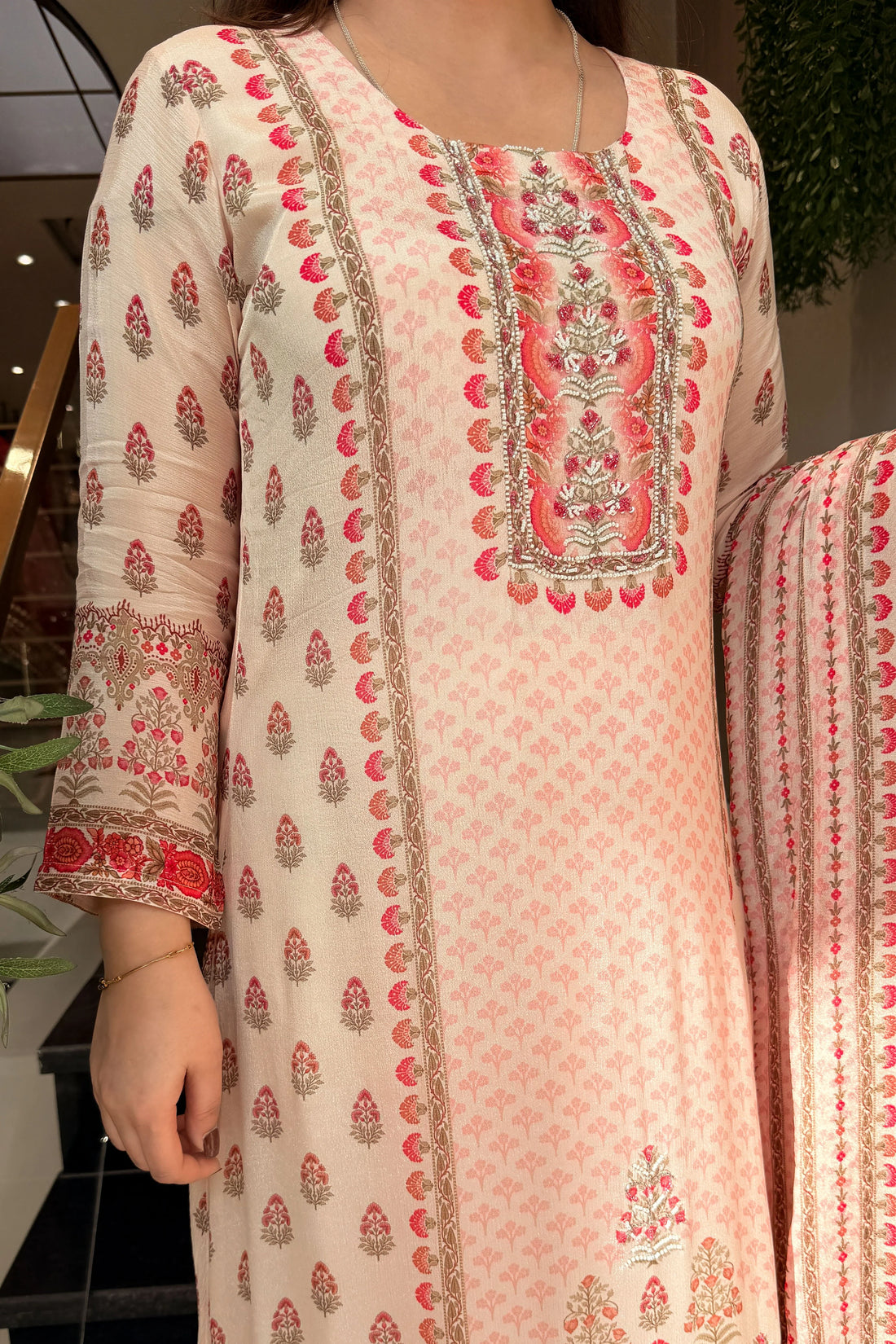 Blush Bloom Printed Georgette Suit Set