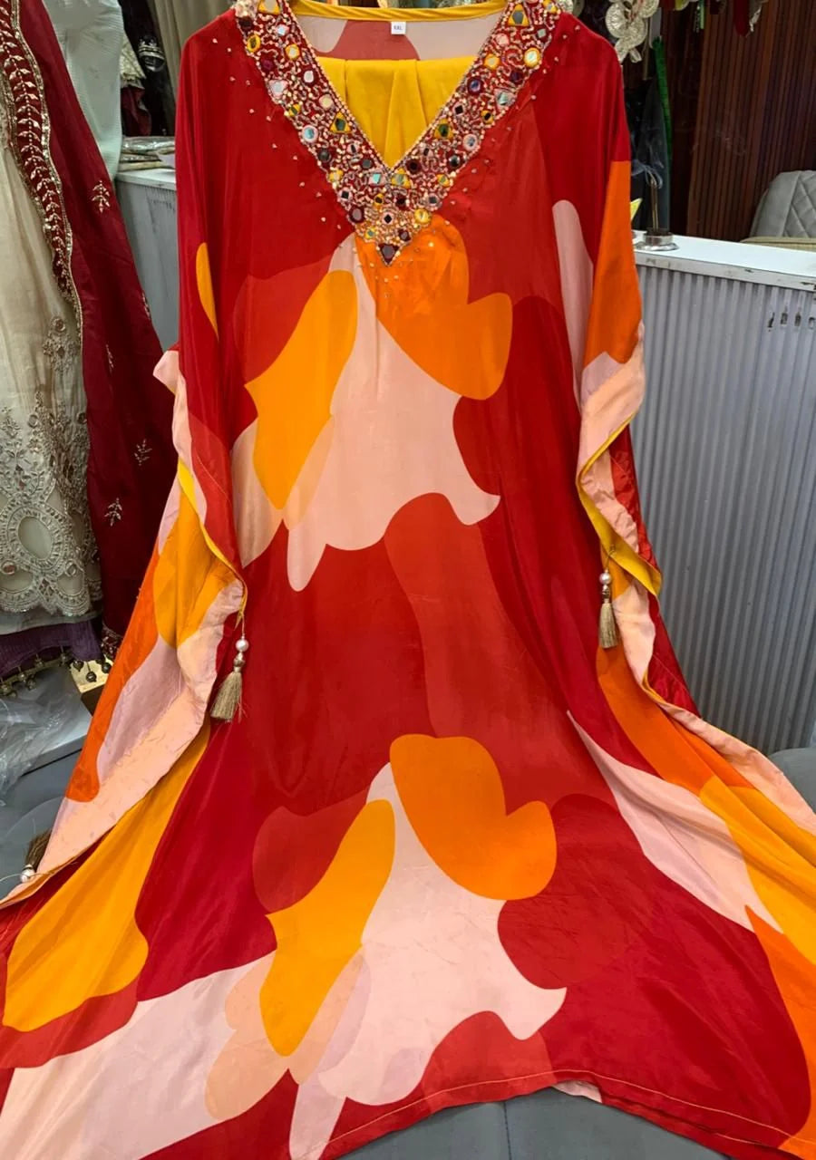 Pure Crepe Digital Printed Kaftan Set