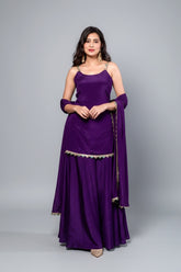 Purple Short Kurti With Palazzo- By Reet Lifestyle