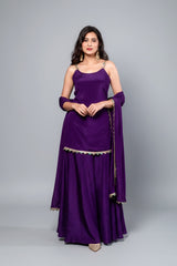 Purple Short Kurti With Palazzo- By Reet Lifestyle