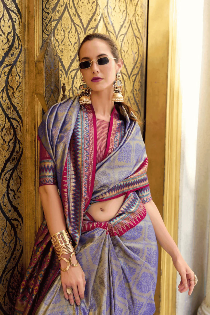 Pushp Valli Printed Tissue Saree