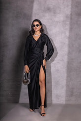 Black Eclipse Knotted Skirt with top Co-ord set