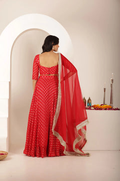 Ruby Noor Festive Golden Butti Lehenga Set