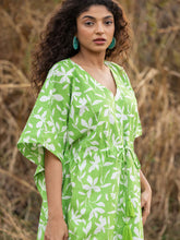 green and white kaftan