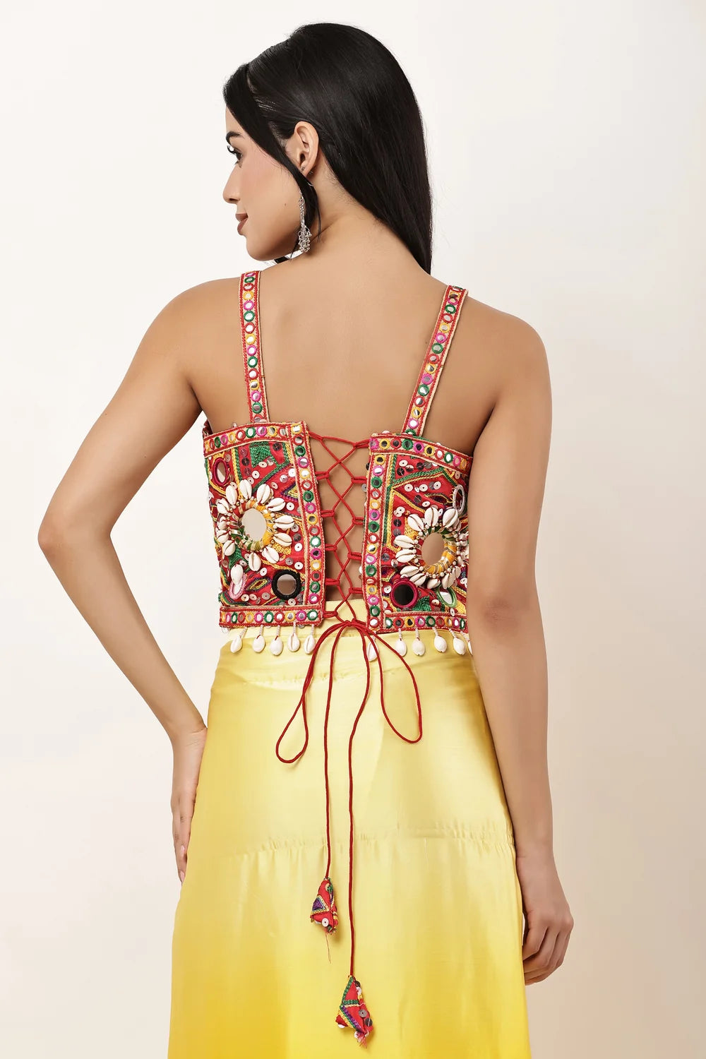 Rajwada Navratri Mirror Work Corset Blouse