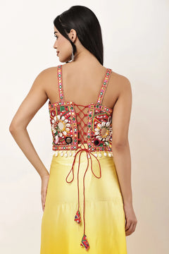 Rajwada Navratri Mirror Work Corset Blouse