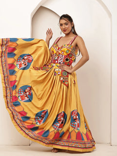 Rajwadi Folk Print skirt