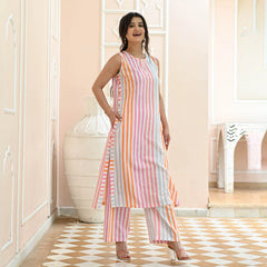 Pastel striped co-ord set