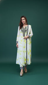 Rayon Green Drape Sari Kurta Set
