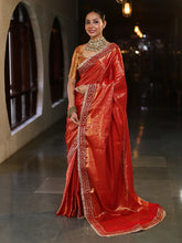 Red Handwoven Semi Silk Lace Saree
