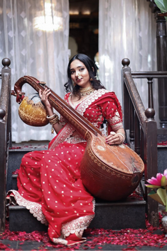 Sunsud Shahi Red Navuvari Saree
