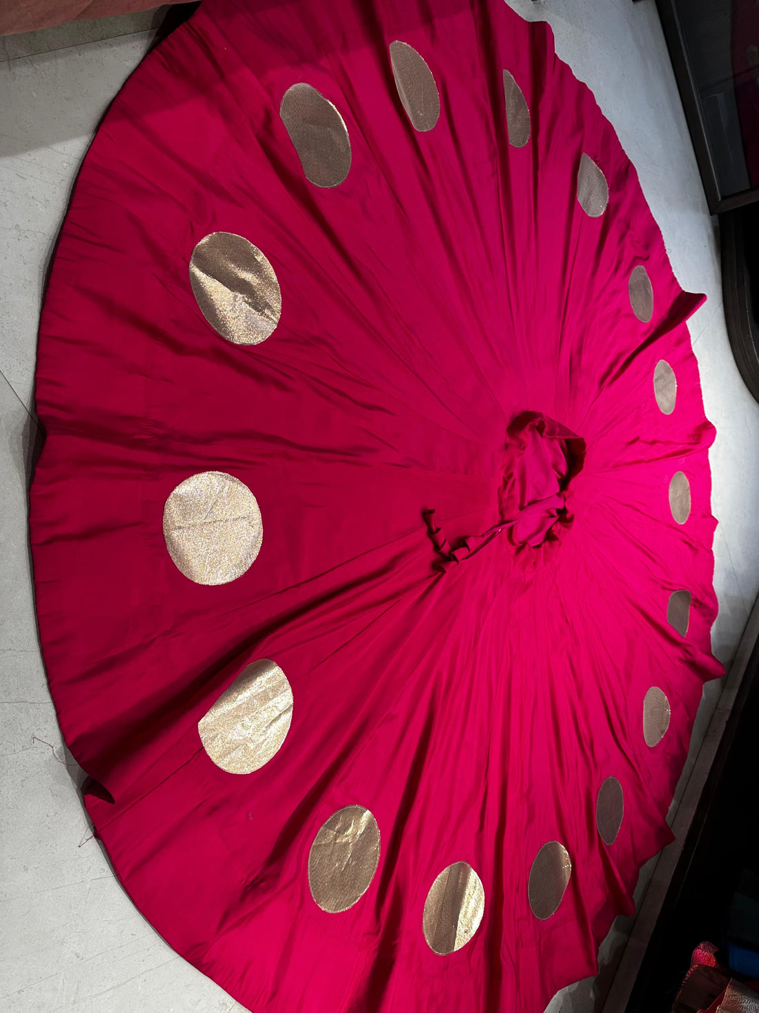 Royal Purple 24 Kali Flared With Gold Butti Skirt