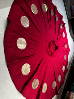 Royal Purple 24 Kali Flared With Gold Butti Skirt