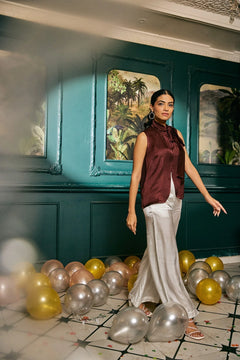 Satin blouse women