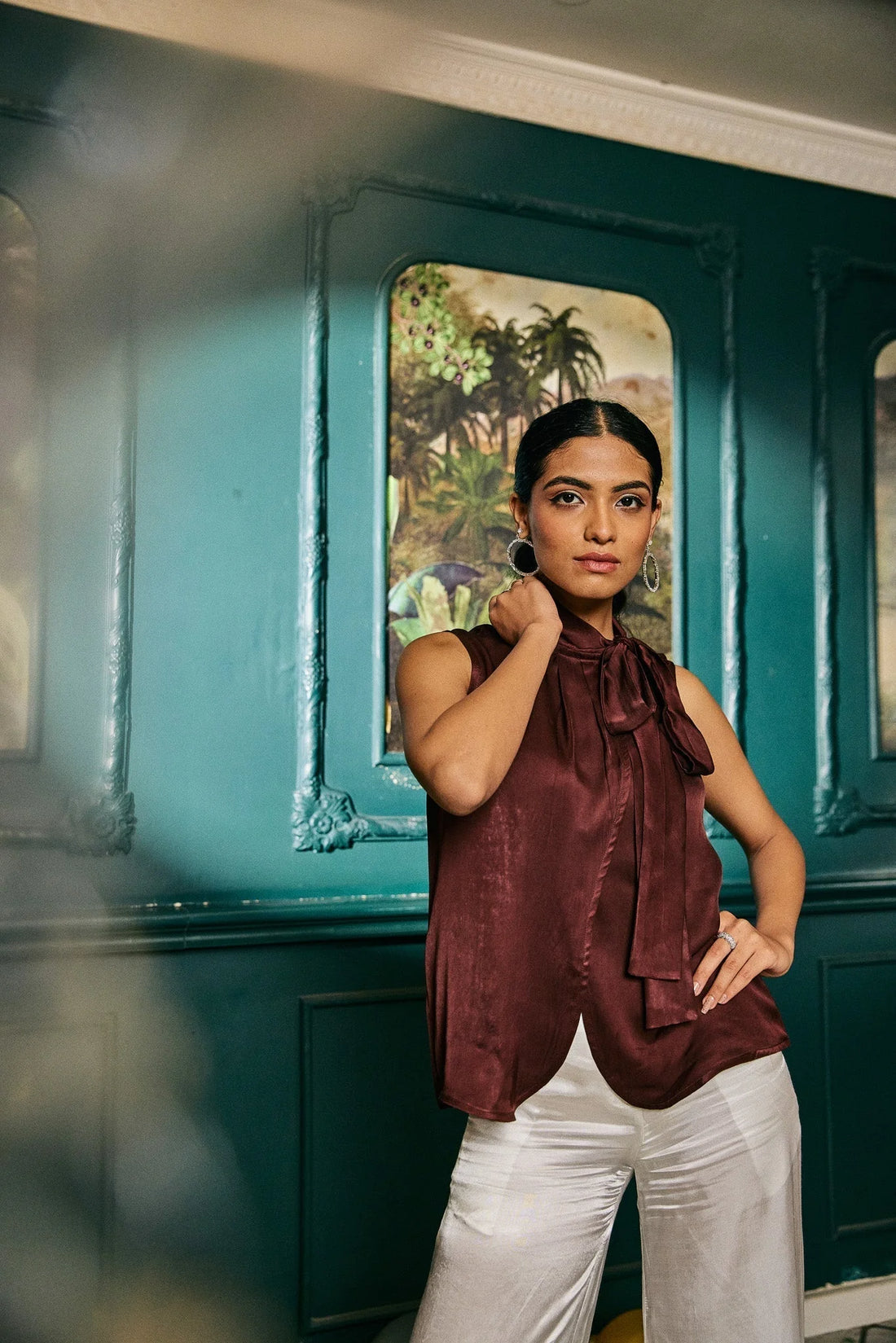 Lightweight satin shirt