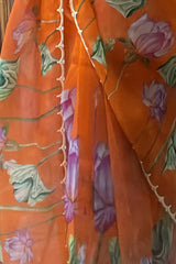 Organza saree with embroidery