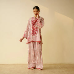 Mulmul Cotton Farsi Set in Jaipur Blue- By Reet Lifestyle