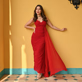 Georgette Red Loveseer Long Dress