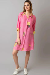 Hemp Tencel Candy Pink Overthinking Shirt