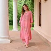 Blush Pink Glow Georgette Kurta Set