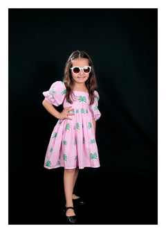 Palm Print Pure Cotton Frock