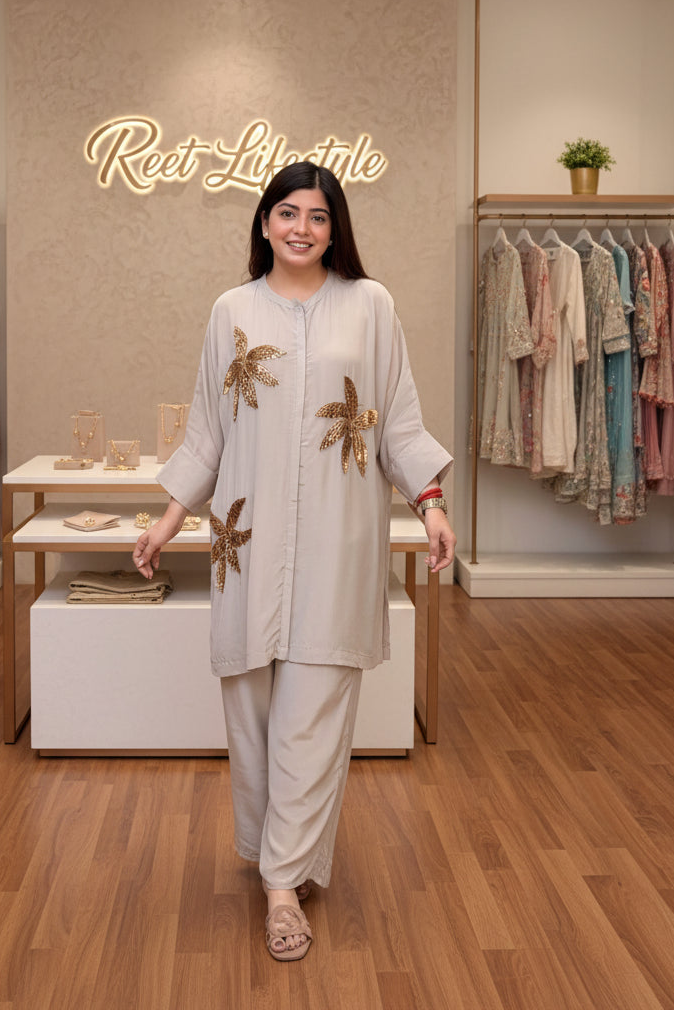 Sunehara Embroidered Co-ord Set