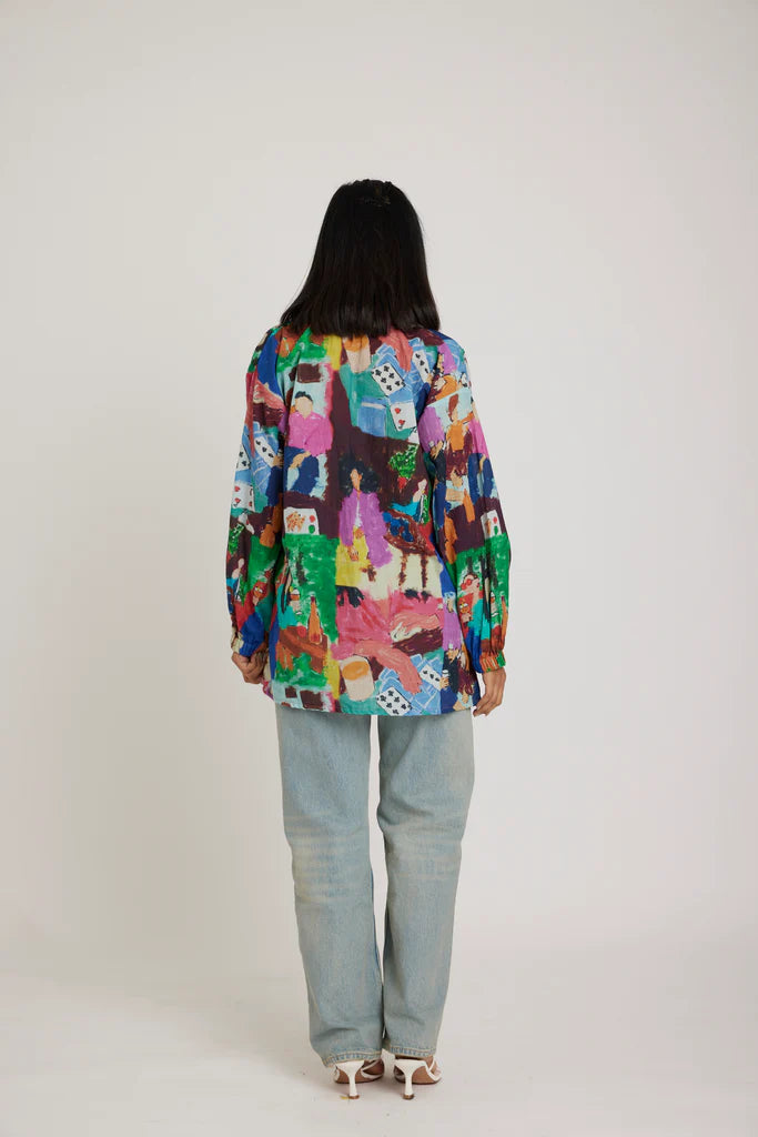 Cotton shirt with prints