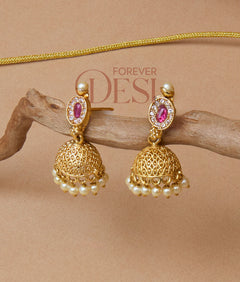 Jhumka Chinchpeti Necklace Set