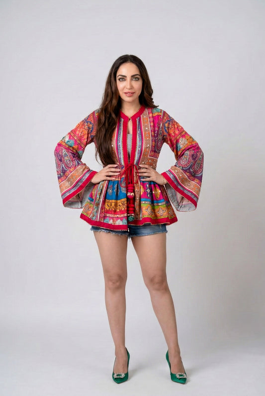 Shringar Sheesha Peplum boho Top