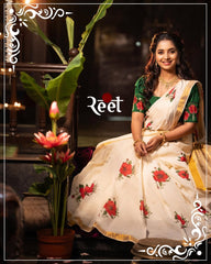 Customized Ganpati theme Khann Saree