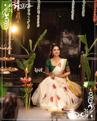 Customized Ganpati theme Khann Saree