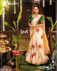 Customized Ganpati theme Khann Saree