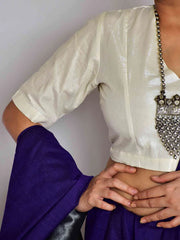 Silver blouse for saree