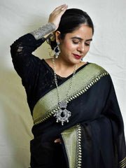black cotton saree