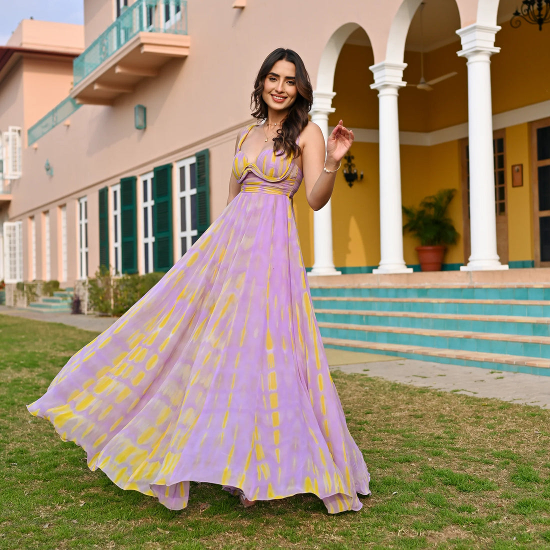 Lavender Skies Georgette Maxi Dress