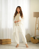 Georgette Off White Co-Ord Set