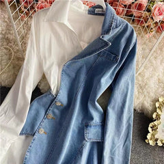 Denim poly blend dress