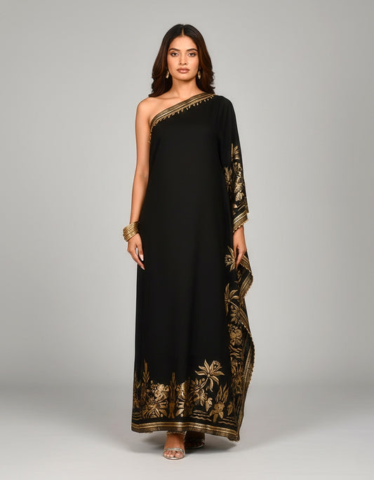 Soft Rayon Foil Luxe Kaftan Dress