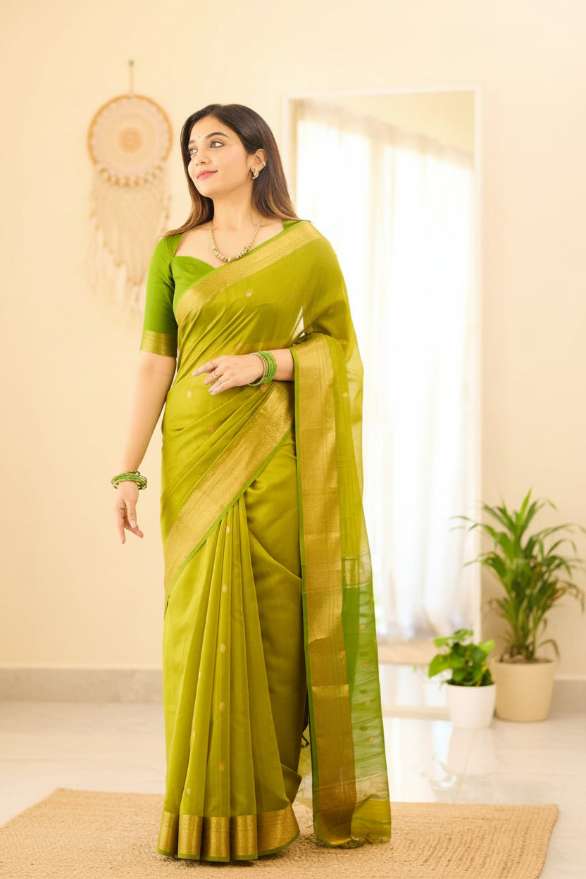 Maheshwari Silk Handloom Cotton Saree