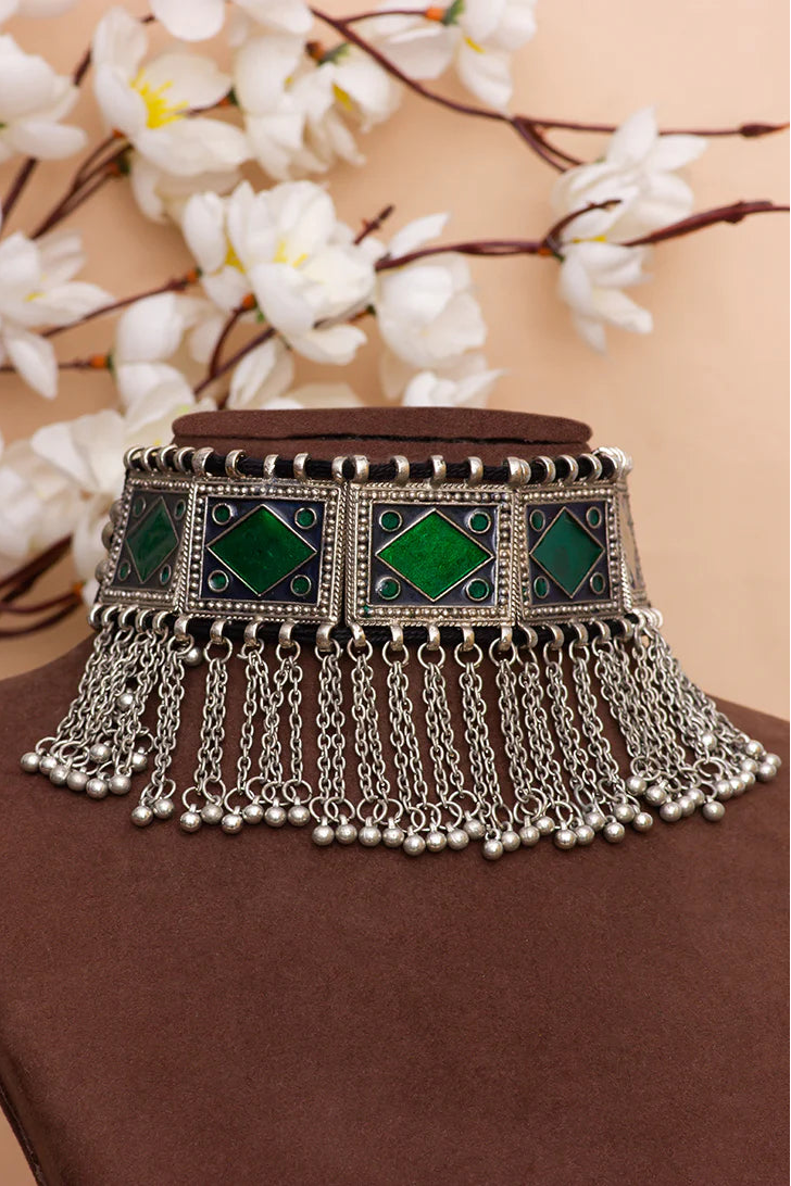 Traditional Afghan Meenakari Style Choker